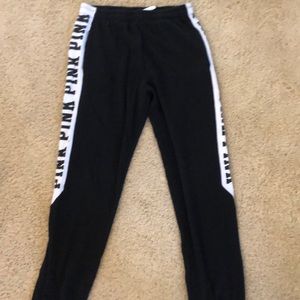 PINK black/white joggers